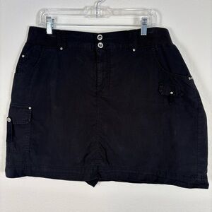 Lane Bryant Skorts Black Cargo-Look Pocket Detail Size 18 Denim-Like Material